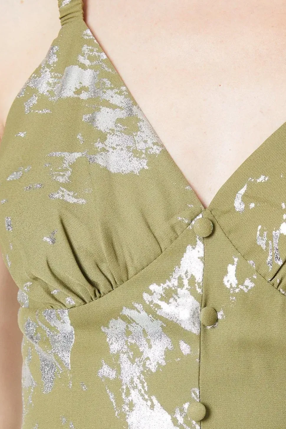 Occasion Foil Button Through Midi Dress