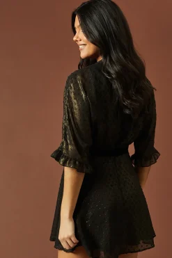 Occasion Glitter High Neck Mini Dress