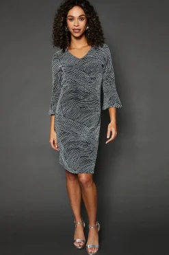 Occasion Glitter Jersey Ruffle Shift Dress