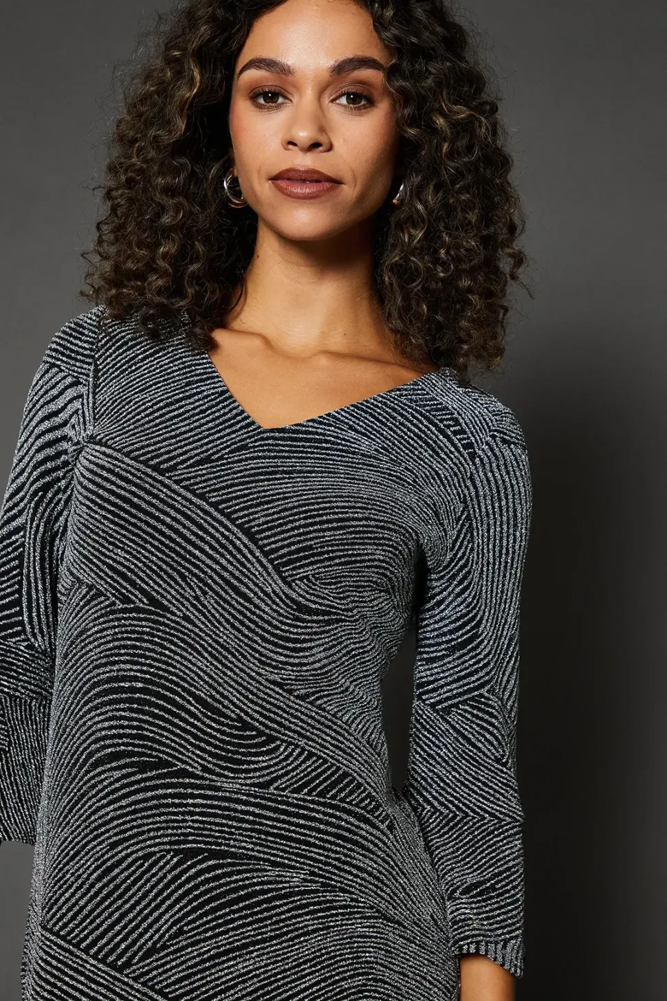 Occasion Glitter Jersey Ruffle Shift Dress