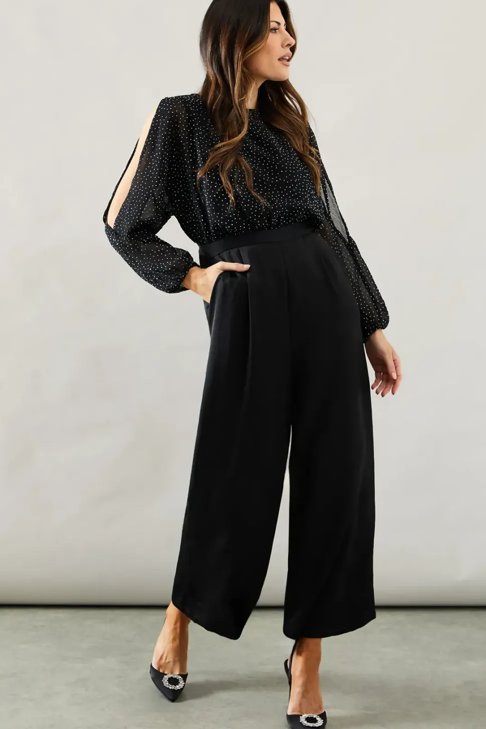 Occasion Hotfix Cold Shoulder Jumpsuit