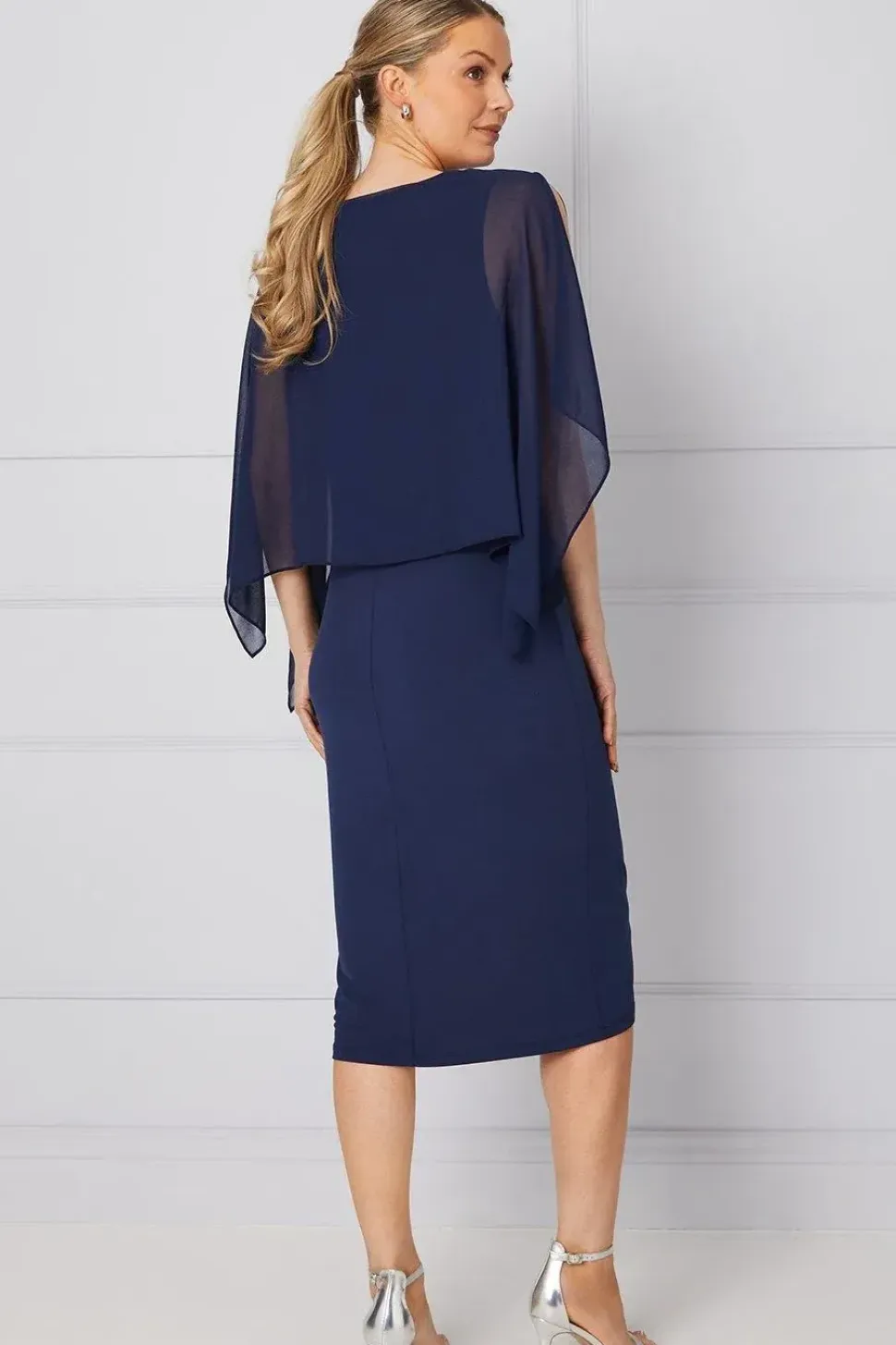 Occasion Hotfix Overlay Formal Midi Dress