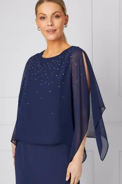 Occasion Hotfix Overlay Formal Midi Dress