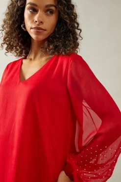 Occasion Hotfix Sleeve Shift Dress