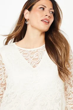 Occasion Lace High Low Hem Blouse