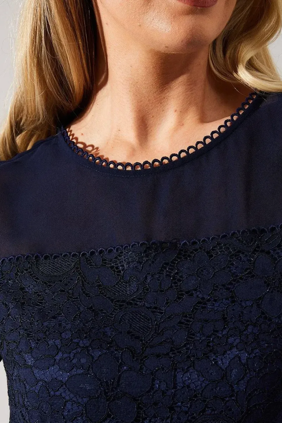 Occasion Lace Ruffle Sleeve Shift Dress