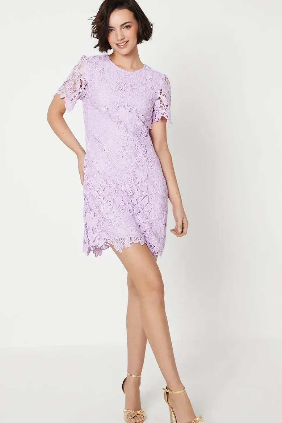 Occasion Lace Short Sleeve Mini Dress