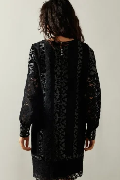 Occasion Lace Stripe Shift Dress