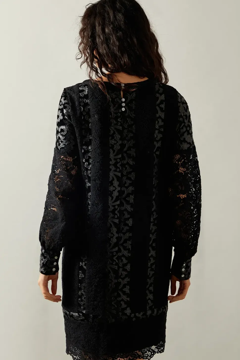 Occasion Lace Stripe Shift Dress