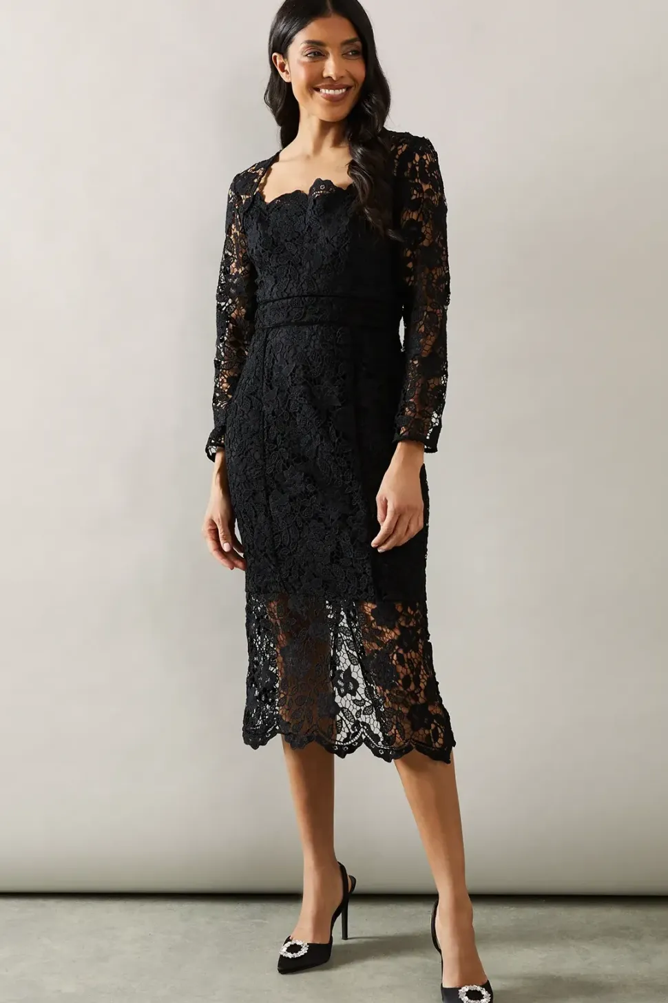 Occasion Lace Velvet Binding Pencil Dress