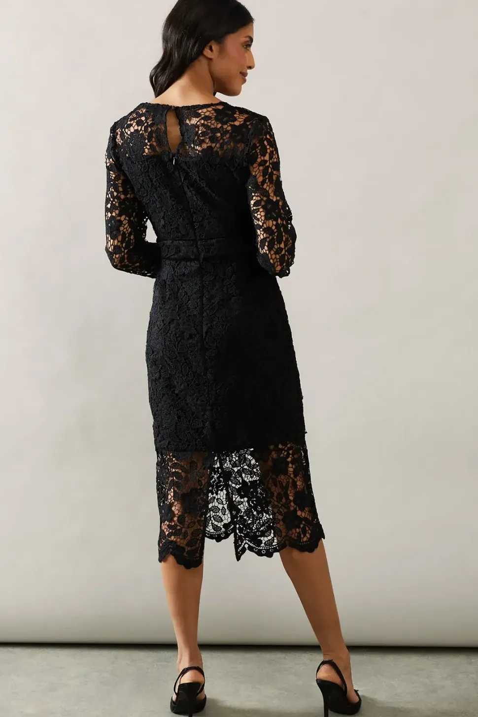 Occasion Lace Velvet Binding Pencil Dress