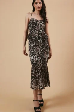 Occasion Leopard Peplum Midaxi Dress