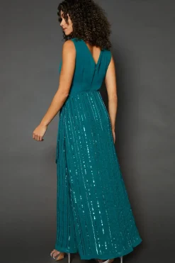 Occasion Linear Embellishment Wrap Maxi Dress