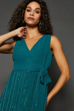 Occasion Linear Embellishment Wrap Maxi Dress