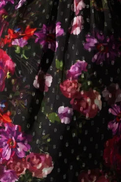 Occasion Metallic Floral Ruffle Shift Dress