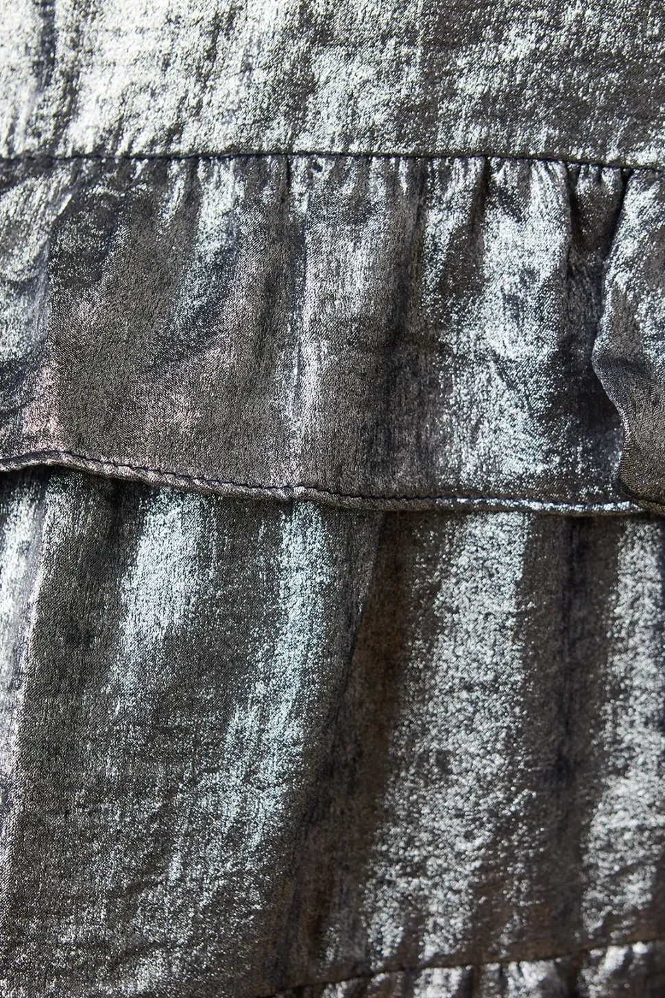 Occasion Metallic Foil Tiered Midaxi Dress