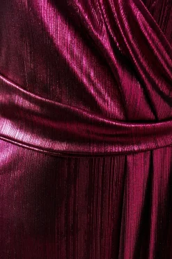Occasion Metallic Jersey Wrap Maxi Dress