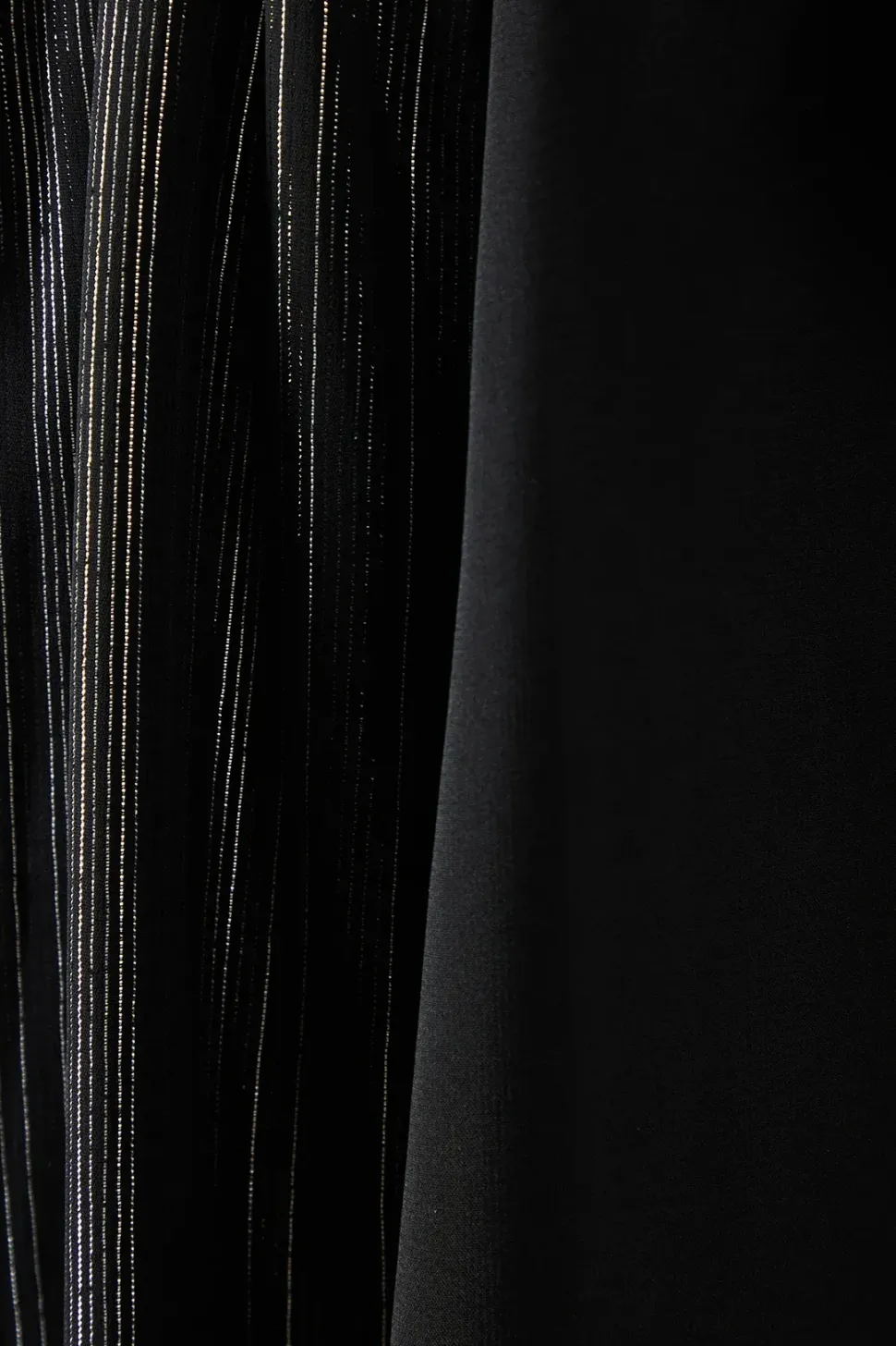 Occasion Metallic Stripe Cold Shoulder Midi Dress