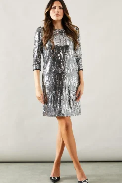 Occasion Mixed Sequin Shift Dress