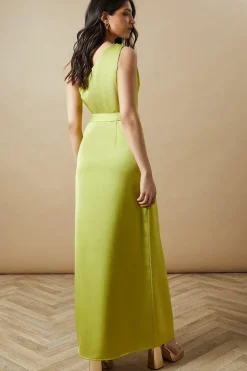 Occasion One Shoulder Belted Maxi Dress