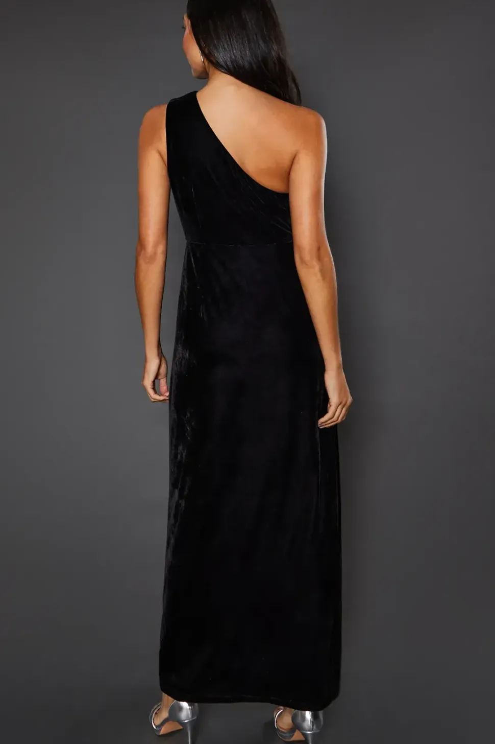 Occasion One Shoulder Velvet Maxi Dress