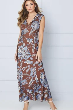 Occasion Petite Satin Open Back Maxi Dress