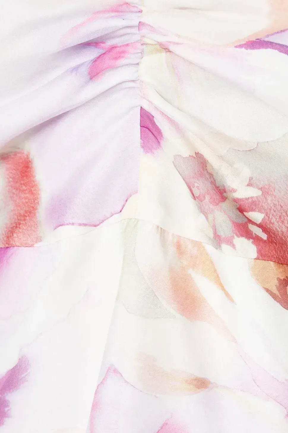 Occasion Pink Floral Organza Cold Shoulder Mini Dress