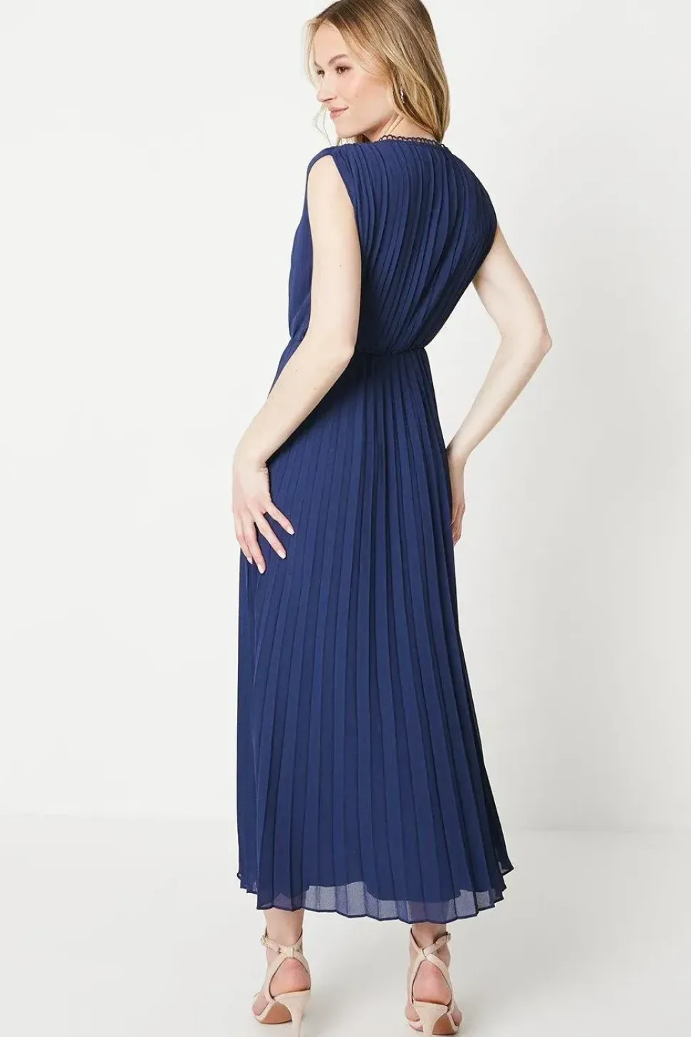 Occasion Pleated Wrap Midaxi Dress
