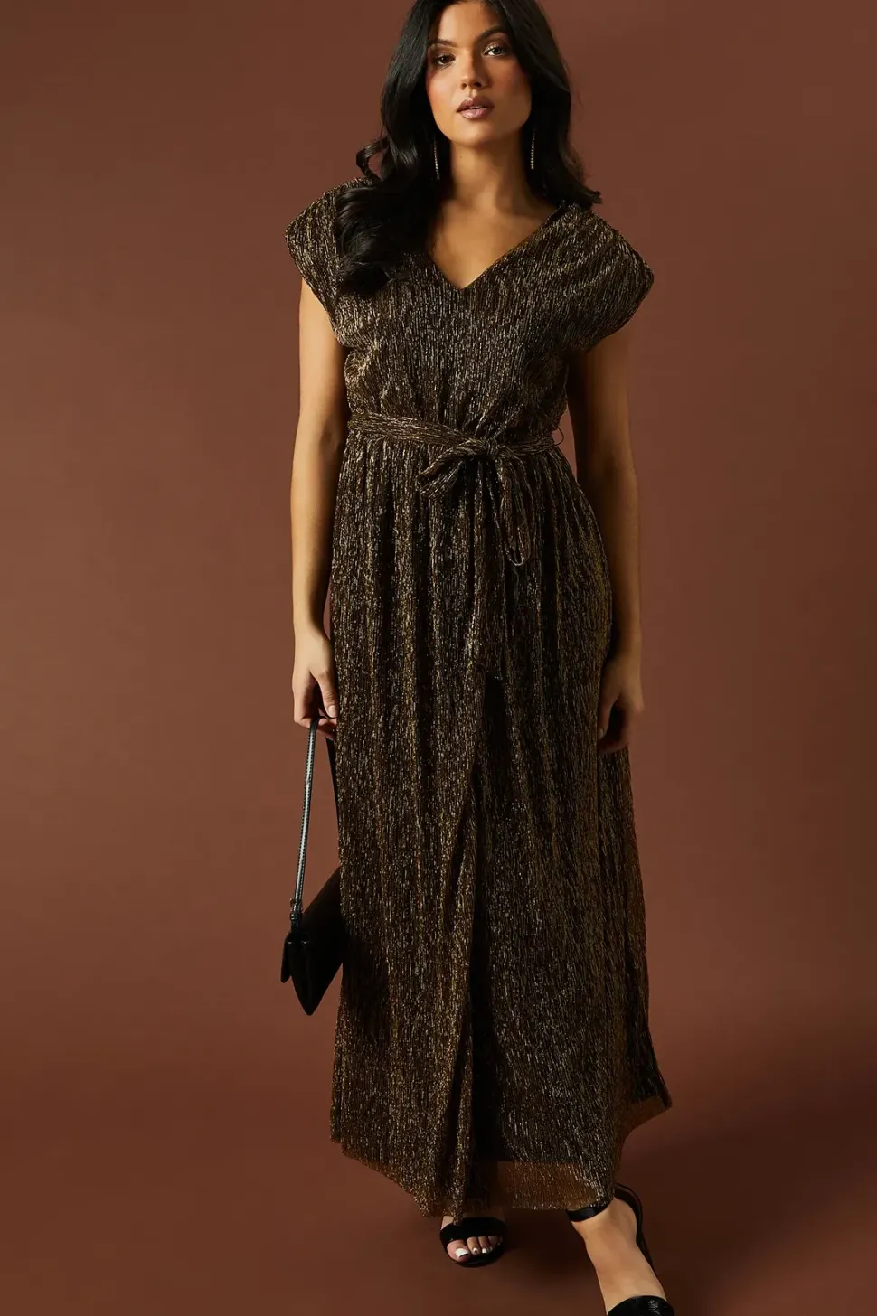 Occasion Plisse Split Maxi Dress