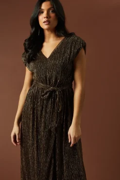 Occasion Plisse Split Maxi Dress
