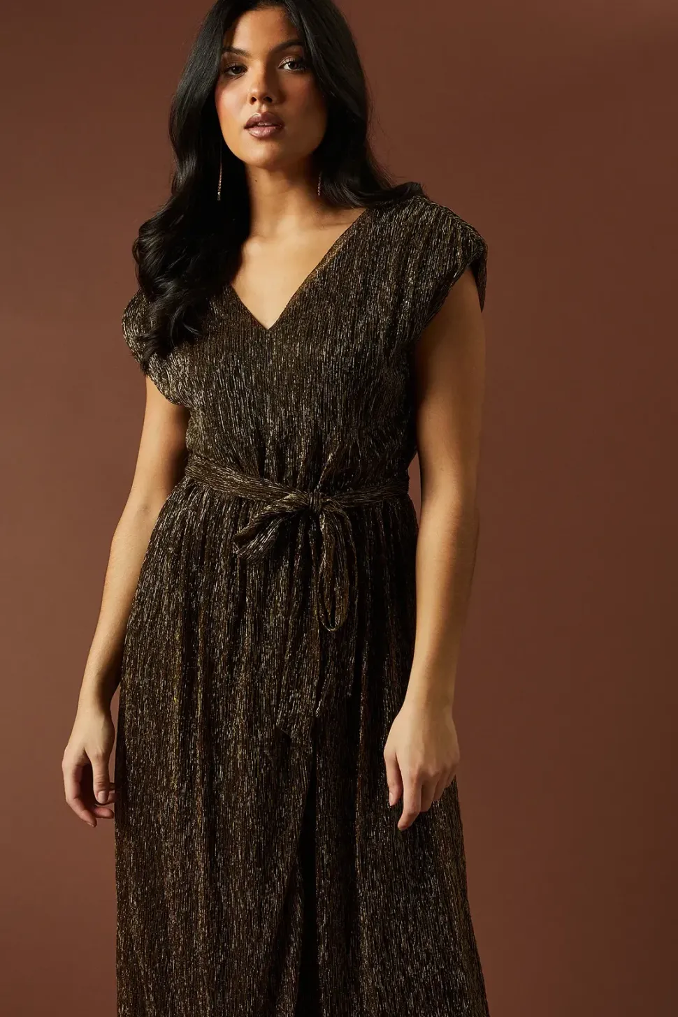 Occasion Plisse Split Maxi Dress