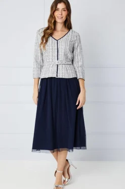 Occasion Premium Boucle Mesh Midi Dress