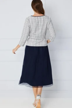 Occasion Premium Boucle Mesh Midi Dress
