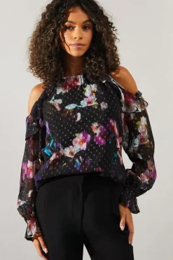 Occasion Ruffle Cold Shoulder Blouse