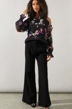 Occasion Ruffle Cold Shoulder Blouse
