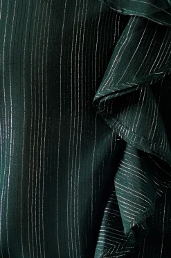 Occasion Ruffle Detail Metallic Blouse