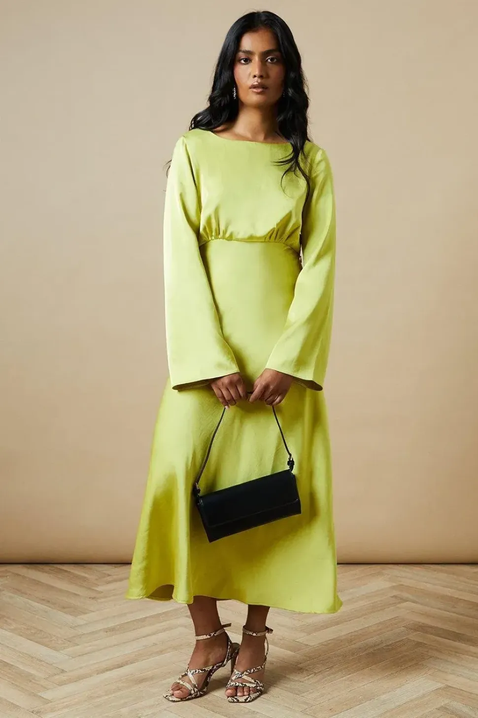 Occasion Satin Cowl Bias Midaxi Dress
