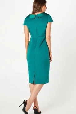 Occasion Scuba Corsage Midi Dress