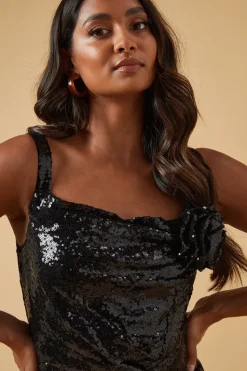 Occasion Sequin Corsage Mini Dress
