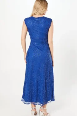 Occasion Sequin Lace Wrap Maxi Dress