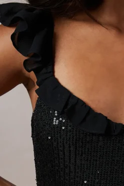 Occasion Sequin Ruffle Midaxi Dress