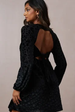 Occasion Star Velvet Tie Back Mini Dress