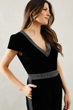 Occasion Velvet Glitter Stripe Jumpsuit