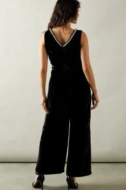 Occasion Velvet Pearl Embellished Jumpsuit