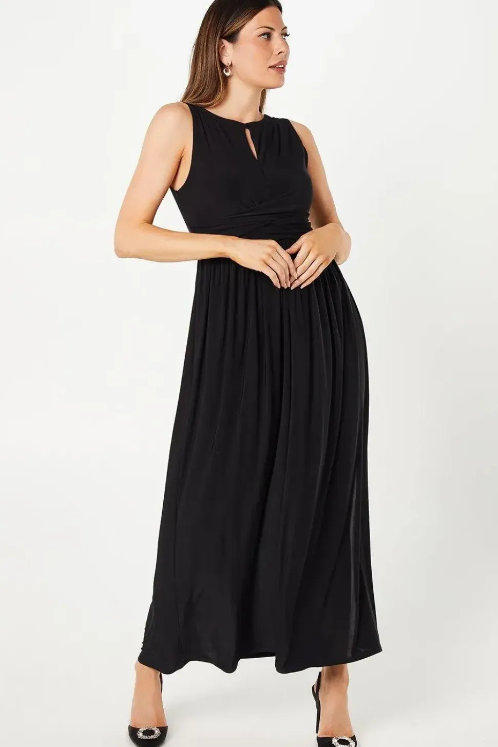 Occasion Wrap Waist Sleeveless Maxi Dress