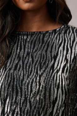 Occasion Zebra Metallic Mini Dress