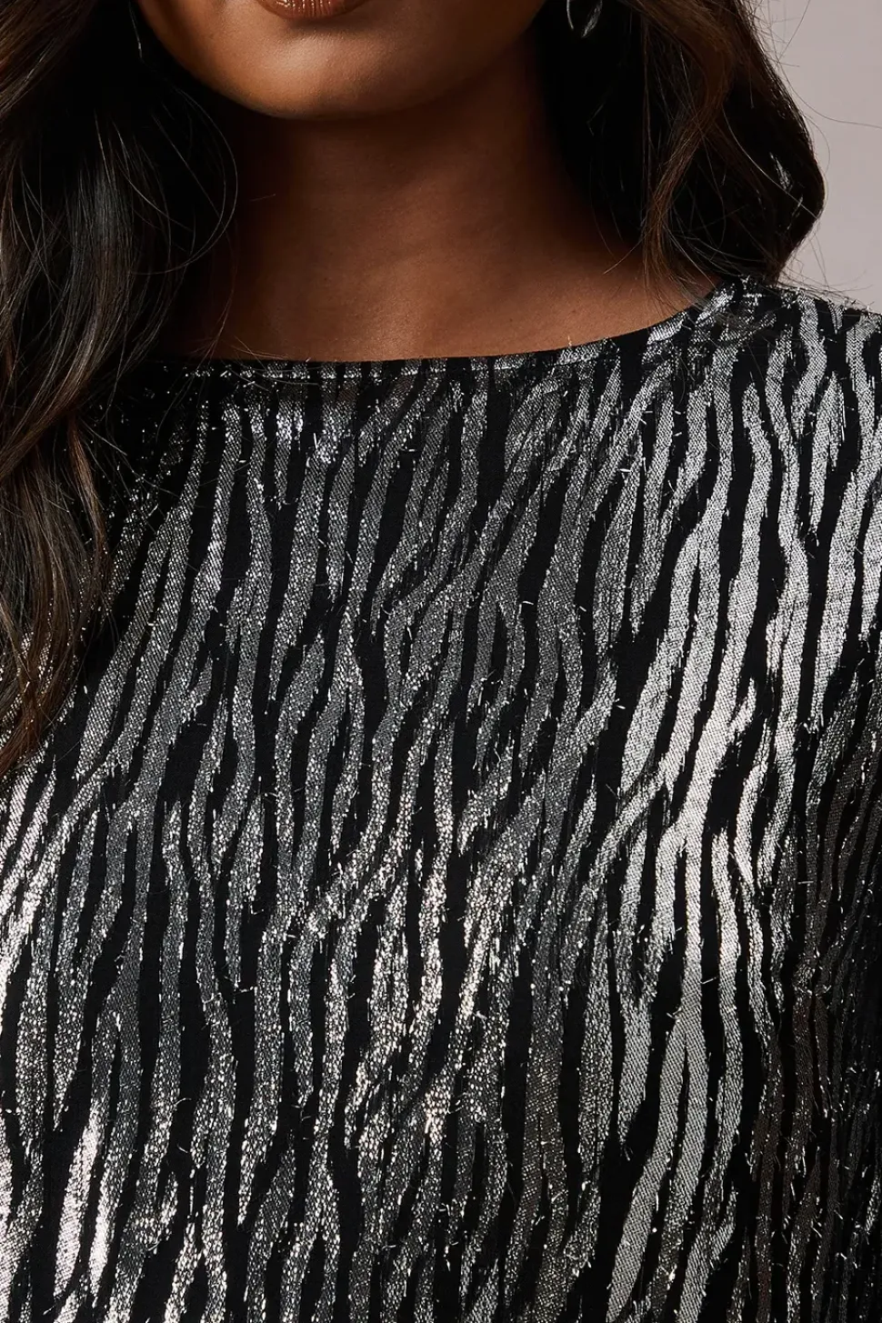 Occasion Zebra Metallic Mini Dress