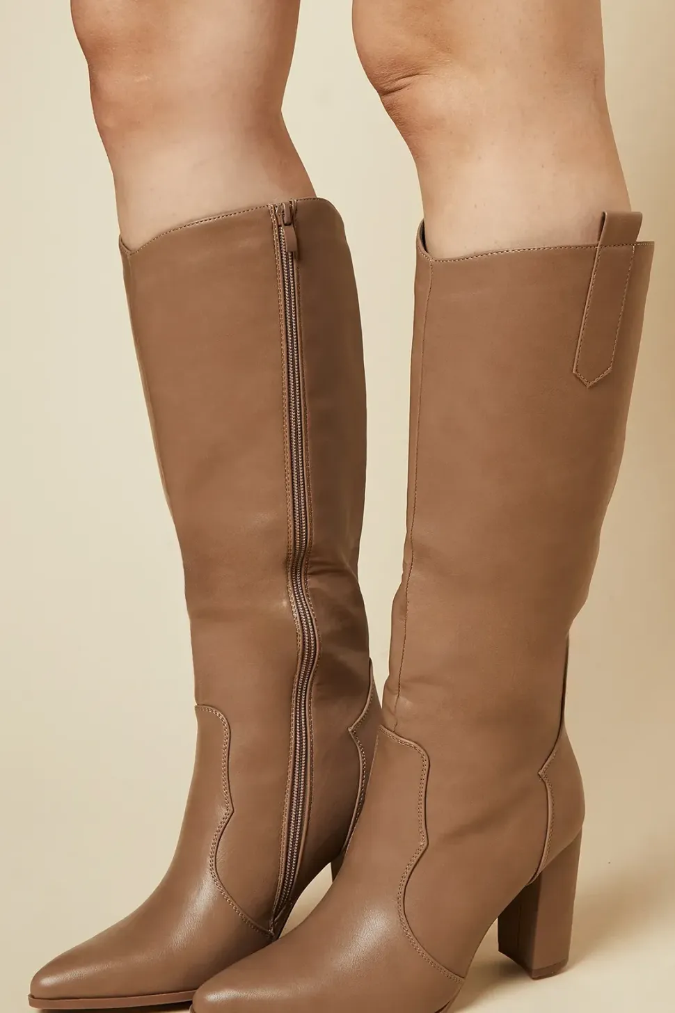 Ollie Western High Block Heel Knee Boot