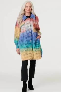 Ombre Button Front Shacket