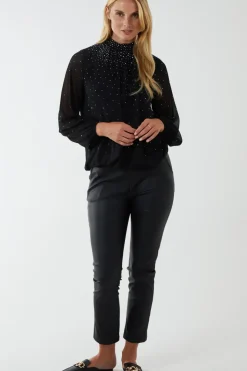 Ombre Diamante Puffball Top